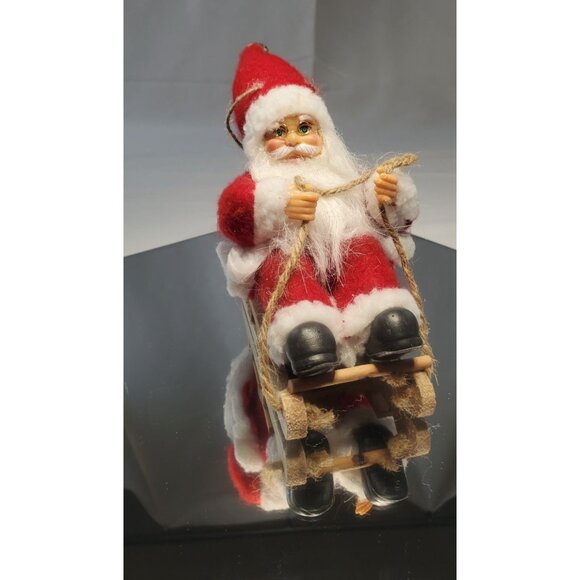 Santa Claus Christmas Sled Decoration Ornament Accessories Holiday Decor - Picture 2 of 9